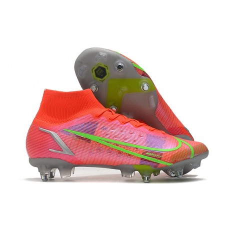 Nike Mercurial Superfly 8 Elite SG-Pro AC Cremisi Vivace Argento Metallico