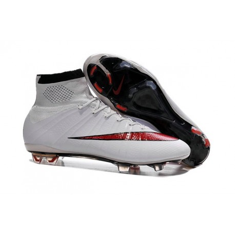 Scarpe da Calcio Nuovi Ronaldo Nike Mercurial Superfly FG Bianco Rosso