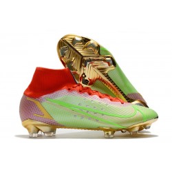 Nike Mercurial Superfly 8 Elite DF FG Verde Rosso Oro