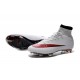 Scarpe da Calcio Nuovi Ronaldo Nike Mercurial Superfly FG Bianco Rosso