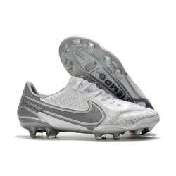 Scarpa da Calcio Nike Tiempo Legend 9 Elite FG Bianco Grigio