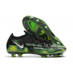 Nike Phantom GT II Elite FG Nero Metallic Platino Verde Strike