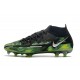 Nike Phantom GT Elite DF II FG Nero Metallic Platino Verde Strike