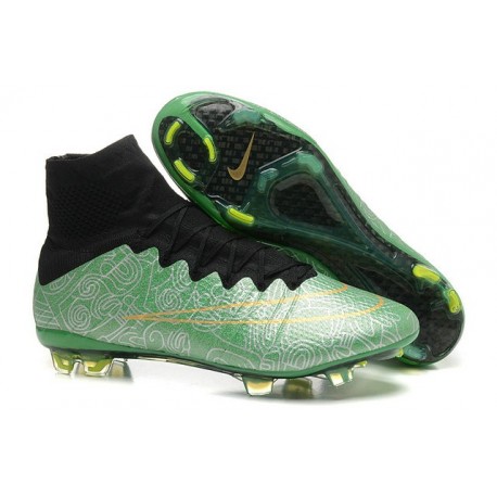 Scarpe da Calcio Nuovi Ronaldo Nike Mercurial Superfly FG Verde Oro Nero