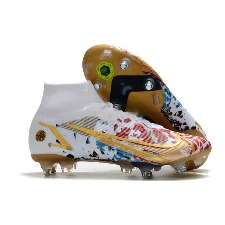 Nike Mercurial Superfly 8 Elite SG-Pro AC Bianco Rosso Oro Blu