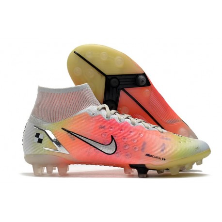 Nike Mercurial Superfly VIII Elite AG Bianco Argento Metallico Platino Puro