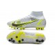 Nike Mercurial Superfly VIII Elite AG Bianco Nero Metallic Argento Volt