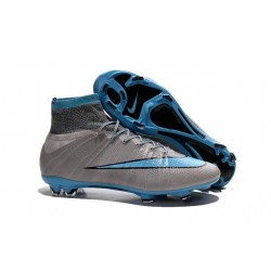 Scarpe da Calcio Nuovi Ronaldo Nike Mercurial Superfly FG Grigio Blu