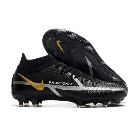 Nike Phantom GT Elite DF II FG Nero Metallic Grigio Scuro Oro Metallico