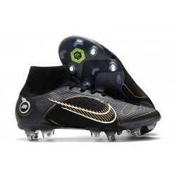 Nike Mercurial Superfly 8 Elite SG-Pro AC Nero Oro Metallico Argento