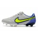 Scarpa da Calcio Nike Tiempo Legend 9 Elite FG Grigio Nebbia Volt Zaffiro