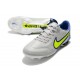 Scarpa da Calcio Nike Tiempo Legend 9 Elite FG Grigio Nebbia Volt Zaffiro