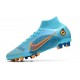 Nike Mercurial Superfly VIII Elite AG Blu Cloro Arancione Laser Marina