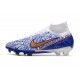 Nike Scarpe Calcio Zoom Mercurial Superfly 9 Elite FG Bianco Blu Oro