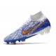 Nike Scarpe Calcio Zoom Mercurial Superfly 9 Elite FG Bianco Blu Oro