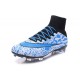 Nike Mercurial Superfly FG Nuove Scarpe Calcetto Bianco Blu Nero