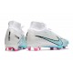 Scarpe Calcio Zoom Mercurial Superfly 9 Elite FG Bianco Blu