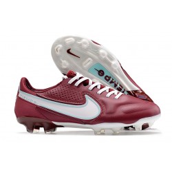 Scarpa da Calcio Nike Tiempo Legend 9 Elite FG Team Rosso Bianco Ibisco Mistico