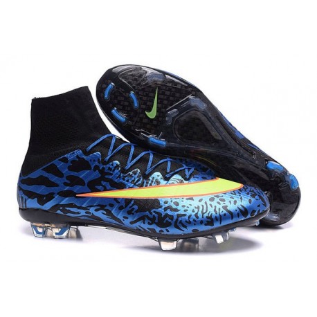 Nike Mercurial Superfly FG Nuove Scarpe Calcetto Blu Giallo