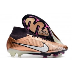 Scarpe Calcio Zoom Mercurial Superfly 9 Elite FG SE X Mbappe Rame Metallico