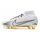 Scarpe Calcio Zoom Mercurial Superfly 9 Elite FG Blanco Oro Nero