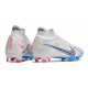 Nike Zoom Mercurial Superfly IX Elite FG Bianco Blu Baltico Rosa Blast Indigo Haze