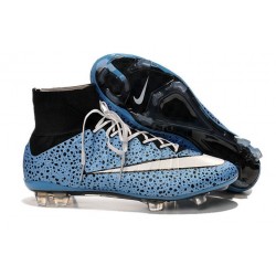 Nike Mercurial Superfly FG Nuove Scarpe Calcetto Safari Blu Bianco