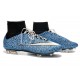 Nike Mercurial Superfly FG Nuove Scarpe Calcetto Safari Blu Bianco