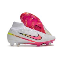 Nuovo Nike Zoom Mercurial Superfly 9 Elite FG Bianco Rosa