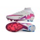 Nuovo Nike Zoom Mercurial Superfly 9 Elite FG Bianco Rosa Blu