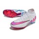 Nuovo Nike Zoom Mercurial Superfly 9 Elite FG Bianco Rosa Blu