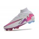 Nuovo Nike Zoom Mercurial Superfly 9 Elite FG Bianco Rosa Blu