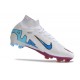 Nuovo Nike Zoom Mercurial Superfly 9 Elite FG Bianco Rosa Blu