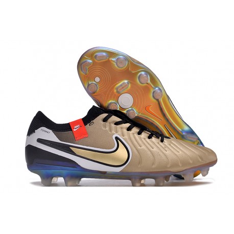 Nike Tiempo Legend 10 Elite FG Future Heritage Oro Silk Metallico Moneta Nero