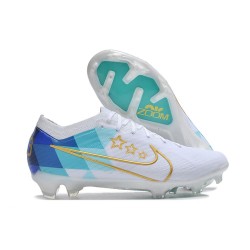 Nike Air Zoom Mercurial Vapor 15 Elite FG Bianco Blu Oro