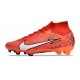 Nuovo Nike Zoom Mercurial Superfly 9 Elite FG MDS Rosso Bianco