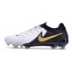 Scarpe Nuovo Nike Phantom GX Elite FG Bianco Nero Oro Metallizzato