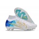 Nuovo Nike Zoom Mercurial Superfly 9 Elite FG Bianco Blu Oro