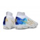 Nuovo Nike Zoom Mercurial Superfly 9 Elite FG Bianco Blu Oro