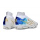 Nuovo Nike Zoom Mercurial Superfly 9 Elite FG Bianco Blu Oro