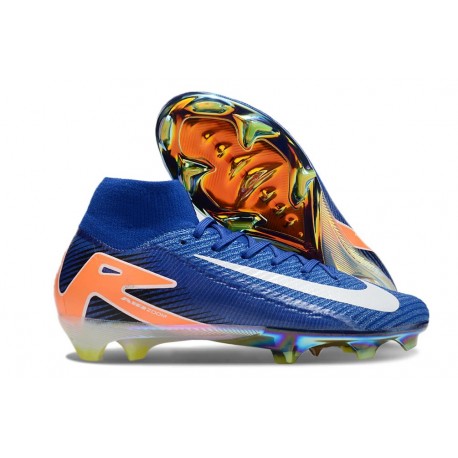 Nike Zoom Mercurial Superfly X Elite FG Blu Arancione Bianco