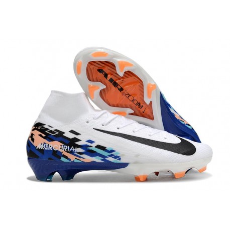 Nike Zoom Mercurial Superfly X Elite FG Bianco Blu Nero