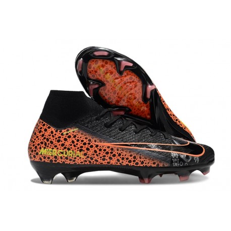 Nike Zoom Mercurial Superfly X Elite FG Nero Arancione Giallo