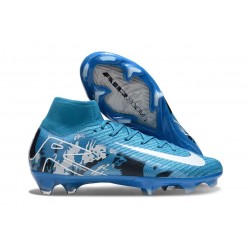 Nike Air Zoom Mercurial Superfly 10 Elite FG Blu Bianco