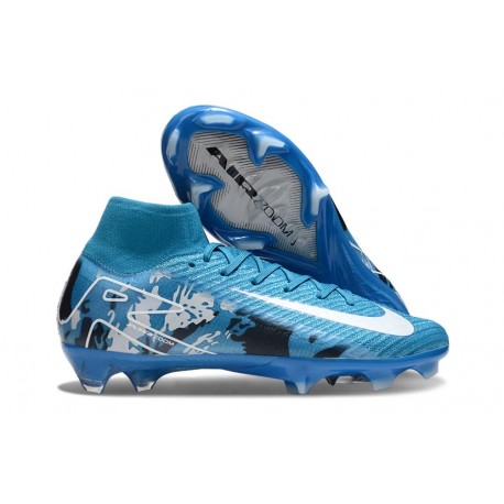 Nike Air Zoom Mercurial Superfly 10 Elite FG Blu Bianco