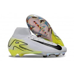 Nike Air Zoom Mercurial Superfly 10 Elite FG Bianco Nero Giallo