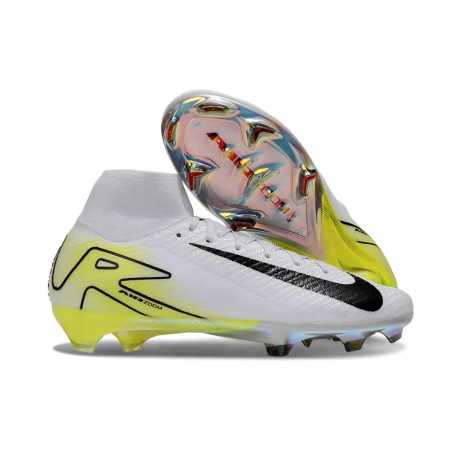 Nike Air Zoom Mercurial Superfly 10 Elite FG Bianco Nero Giallo