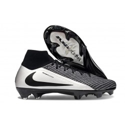 Nike Air Zoom Mercurial Superfly 10 Elite FG Nero Argent