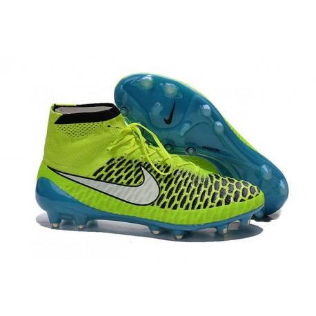 Nike Nuovo Scarpe da Calcio Magista Obra FG Verde Blu Bianco