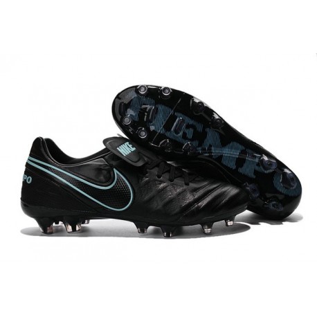 Nike Scarpette da Calcio 2016 Tiempo Legend 6 Tech Craft FG Nero Blu